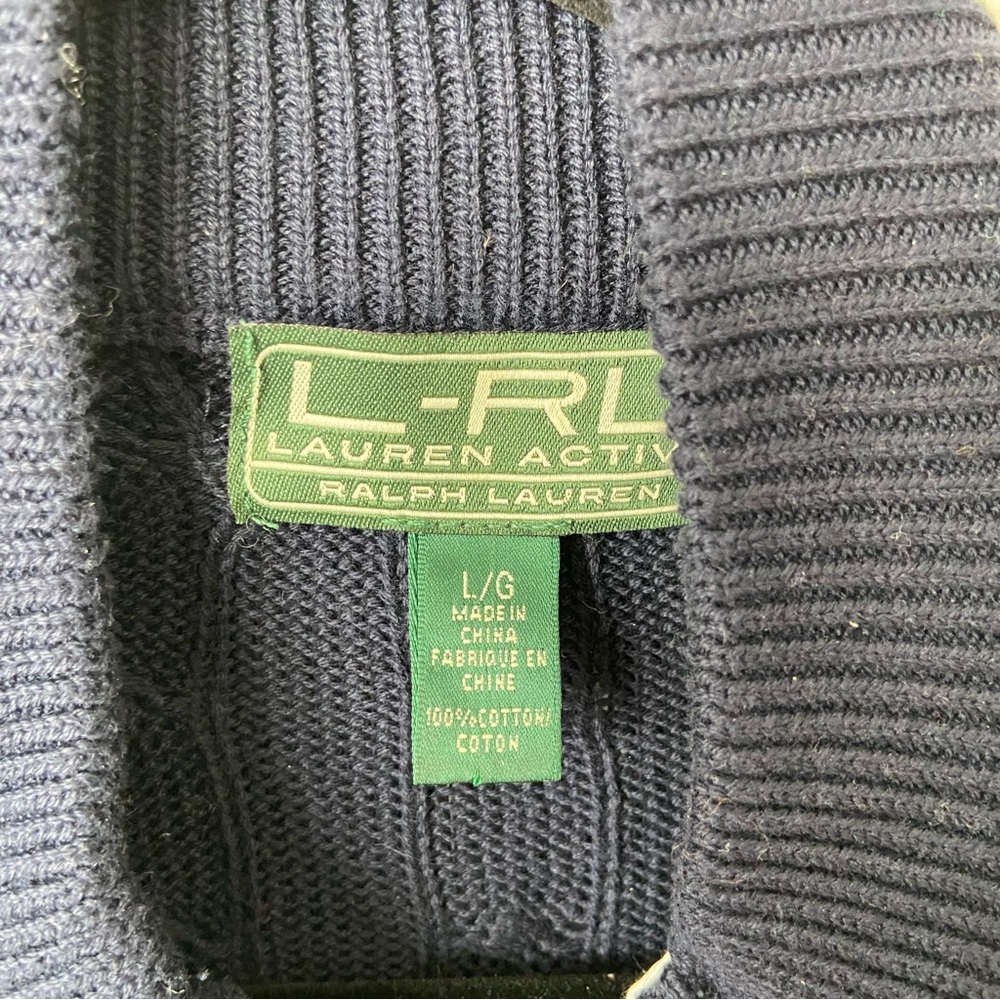 Lauren Ralph Lauren Navy Cable Knit Cardigan - Picture 7 of 9